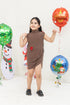 BROWN LIP AND HEART BODY SUIT